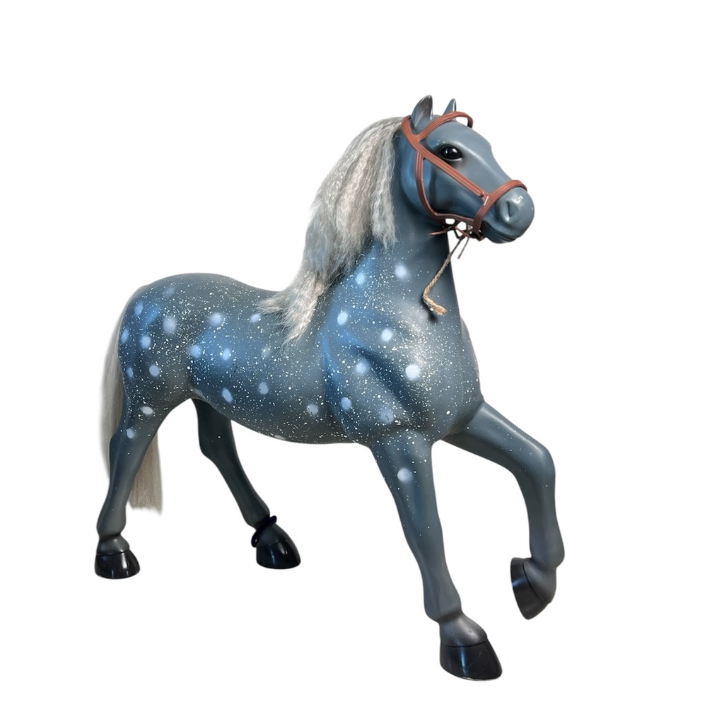 Battat Belgium Draft Horse‎ 20.5” Gray with White Spots White Mane & Tail